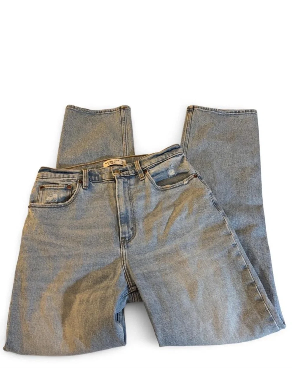 Abercrombie 90s Straight Ultra High Rise Jeans Distressed 30/10R
